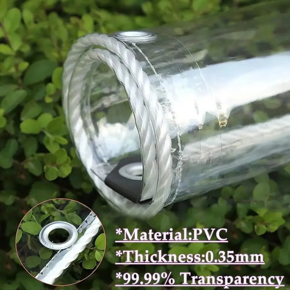 0.35mm Transparent Pvc Tarpaulin 99.9% Waterproof Garden Succulent Plants Awnings Balcony Pergola Rainproof Canopy Tarp Cover