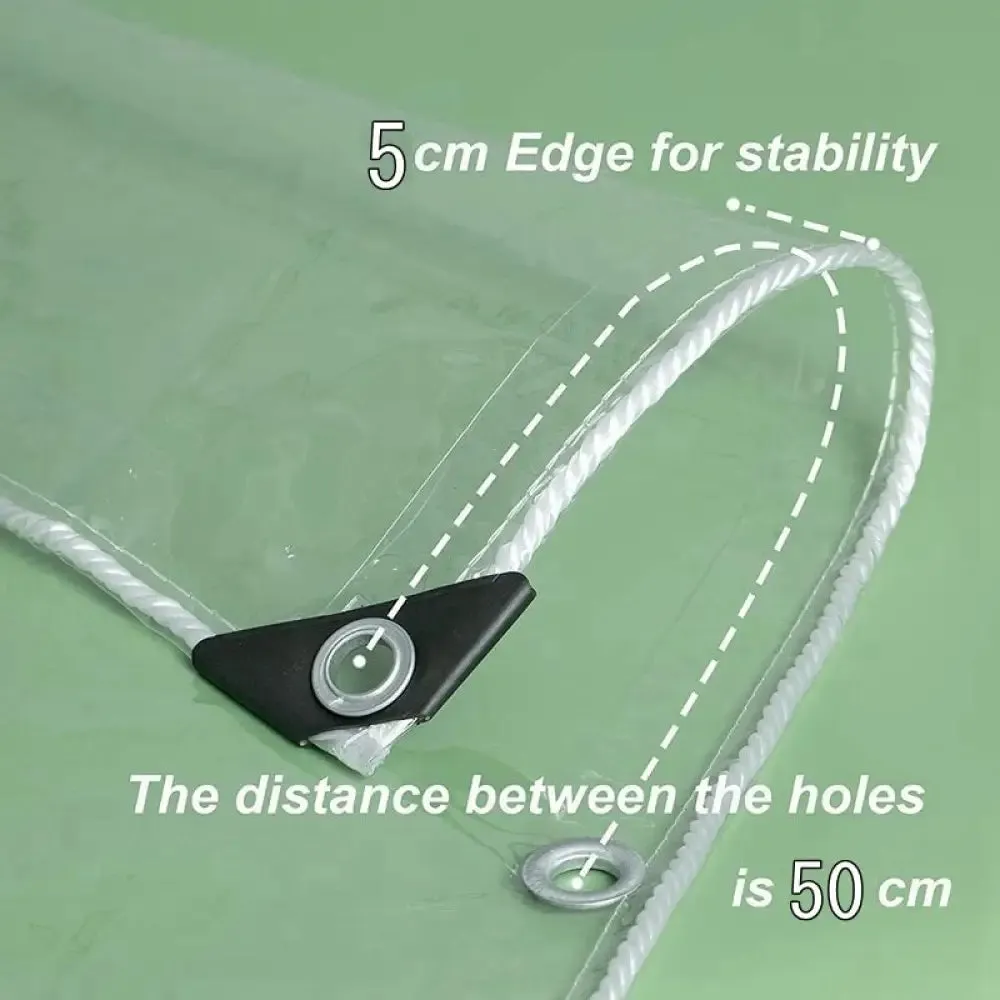0.35mm Transparent Pvc Tarpaulin 99.9% Waterproof Garden Succulent Plants Awnings Balcony Pergola Rainproof Canopy Tarp Cover