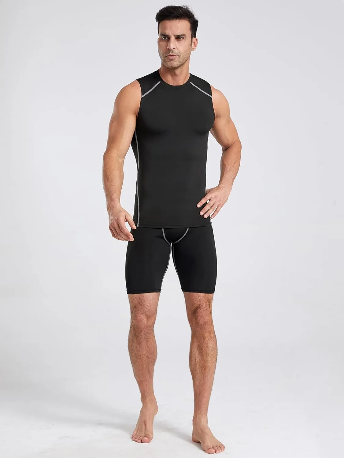 4/5/6 Pack Athletic Sleeveless Shirts for Men Workout Tank Tops Compression Tank Top Gym Muscle Shirts for Running