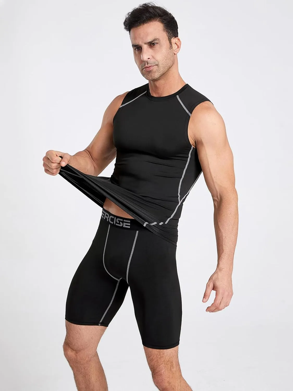 4/5/6 Pack Athletic Sleeveless Shirts for Men Workout Tank Tops Compression Tank Top Gym Muscle Shirts for Running
