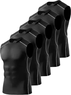 4/5/6 Pack Athletic Sleeveless Shirts for Men Workout Tank Tops Compression Tank Top Gym Muscle Shirts for Running