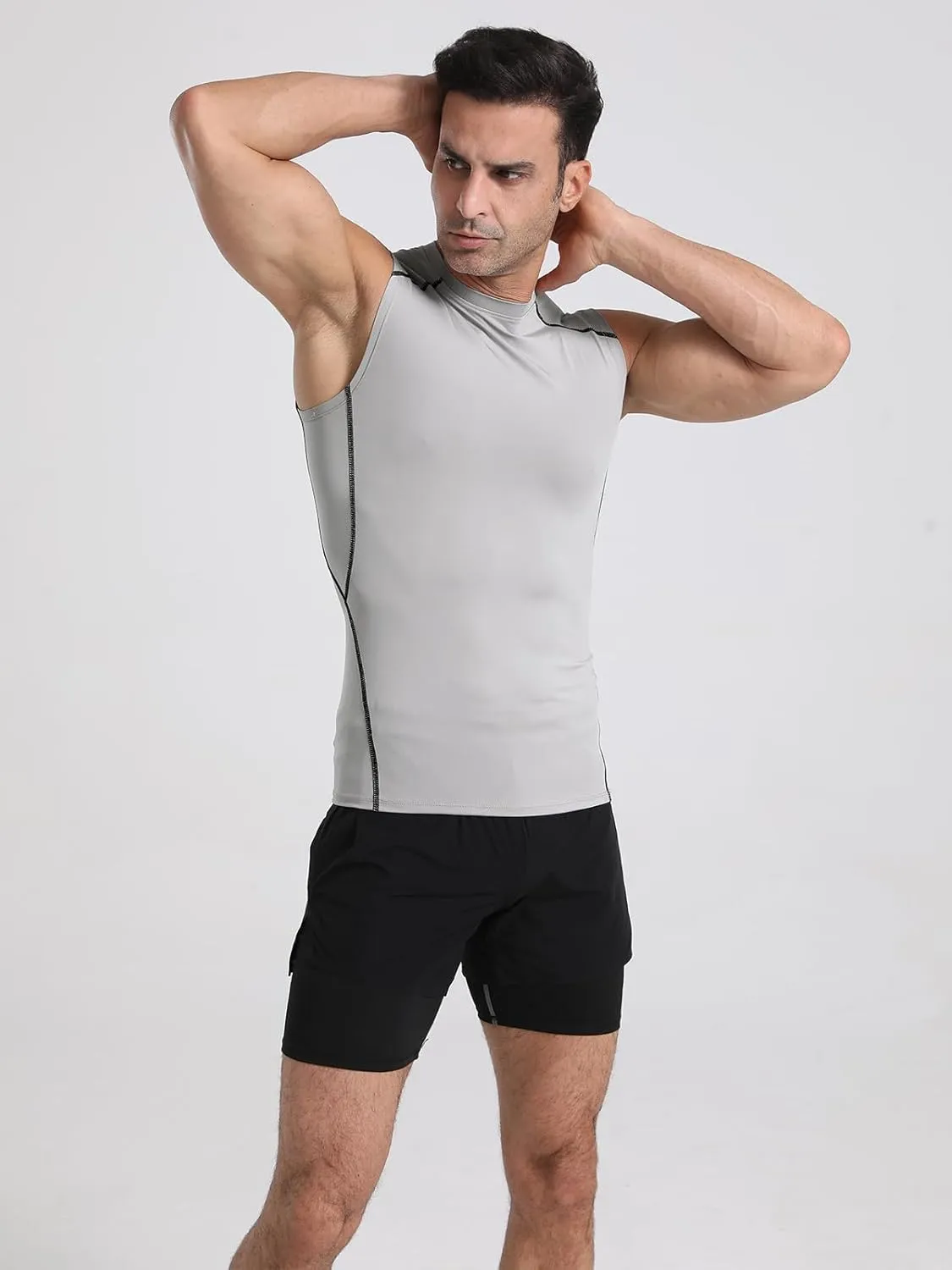 4/5/6 Pack Athletic Sleeveless Shirts for Men Workout Tank Tops Compression Tank Top Gym Muscle Shirts for Running