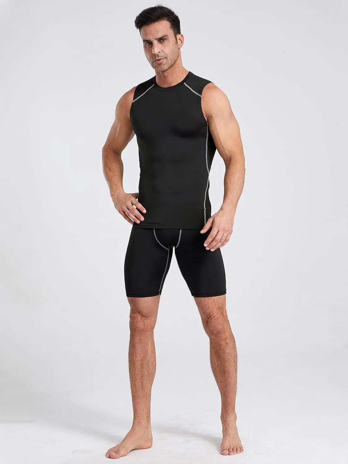 4/5/6 Pack Athletic Sleeveless Shirts for Men Workout Tank Tops Compression Tank Top Gym Muscle Shirts for Running