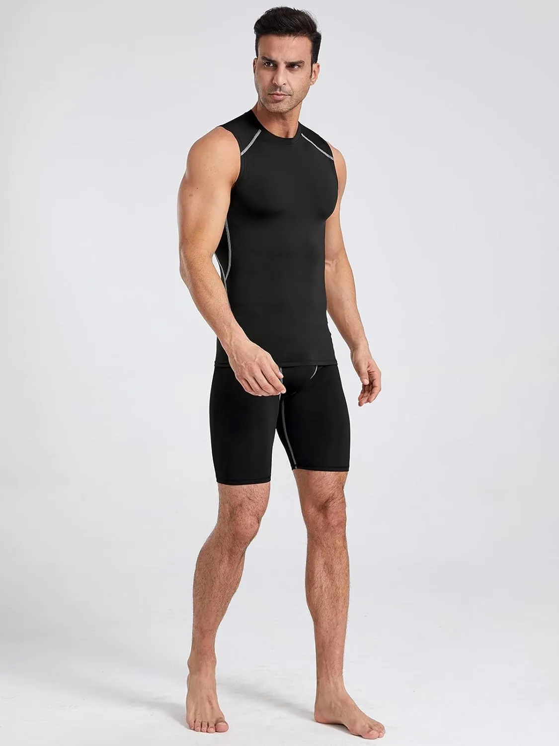 4/5/6 Pack Athletic Sleeveless Shirts for Men Workout Tank Tops Compression Tank Top Gym Muscle Shirts for Running