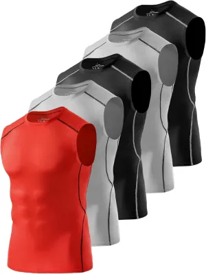 4/5/6 Pack Athletic Sleeveless Shirts for Men Workout Tank Tops Compression Tank Top Gym Muscle Shirts for Running