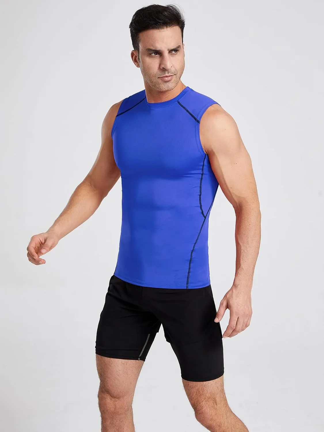 4/5/6 Pack Athletic Sleeveless Shirts for Men Workout Tank Tops Compression Tank Top Gym Muscle Shirts for Running