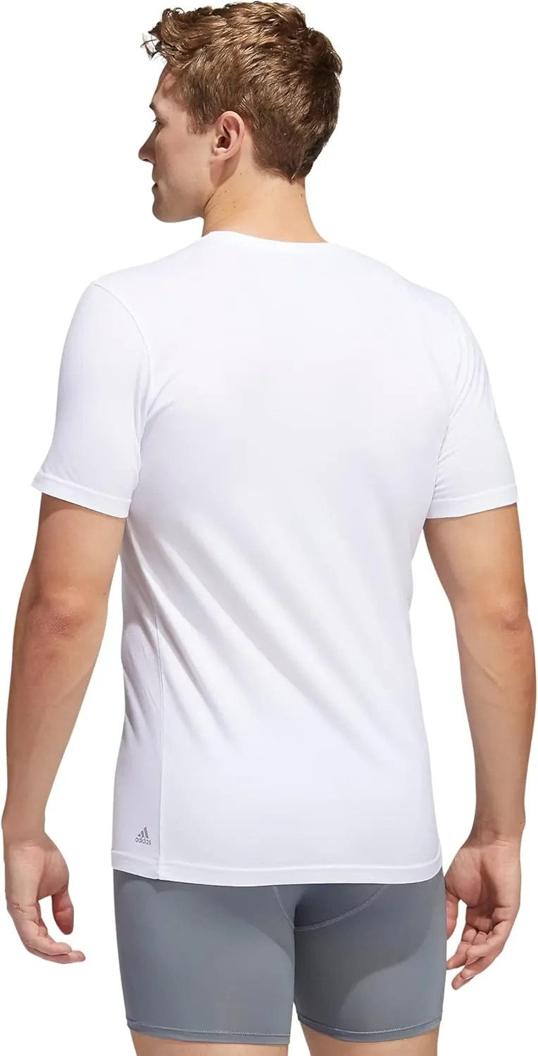 adidas Men's Stretch Cotton Crew Neck Undershirts (2-Pack)