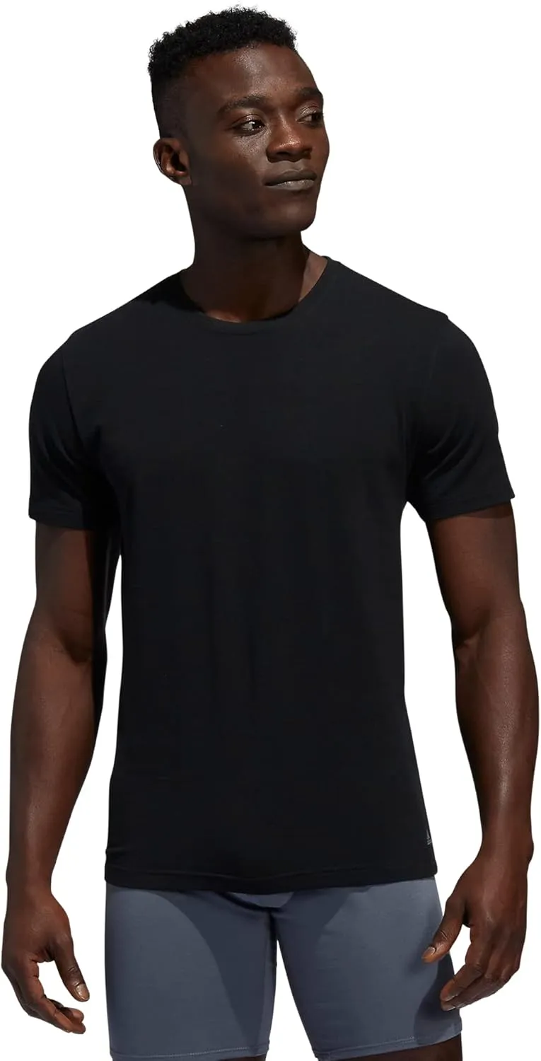 adidas Men's Stretch Cotton Crew Neck Undershirts (2-Pack)