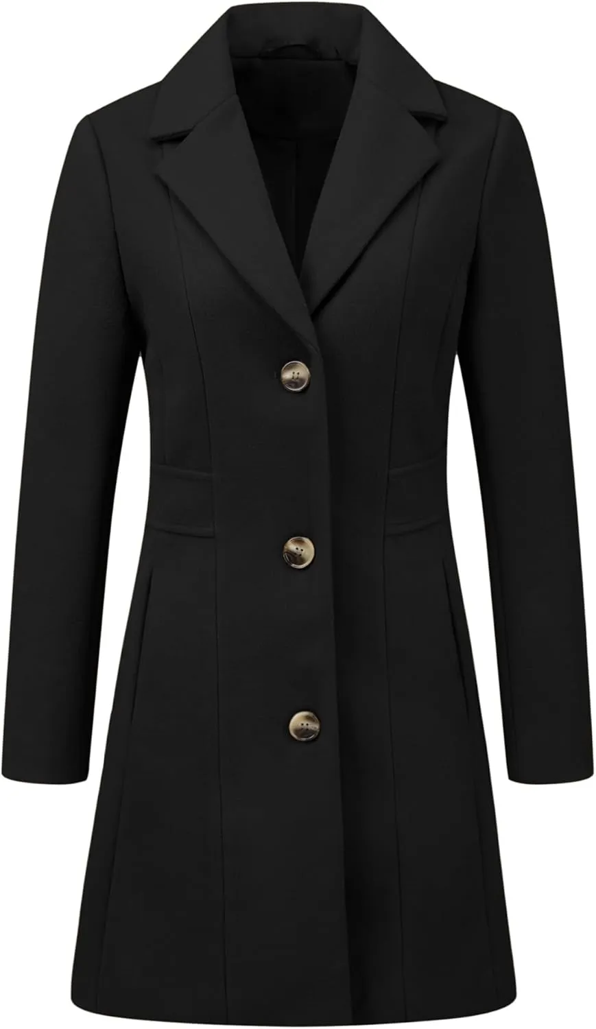 Allegra K Women's Trench Coats Single Breasted Long Outerwear Winter Coat