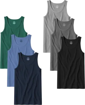 Andrew Scott Men's Cotton A-Shirt Tanks | Tag Free 100% Cotton Tank Tops |Multi Packs-Colors