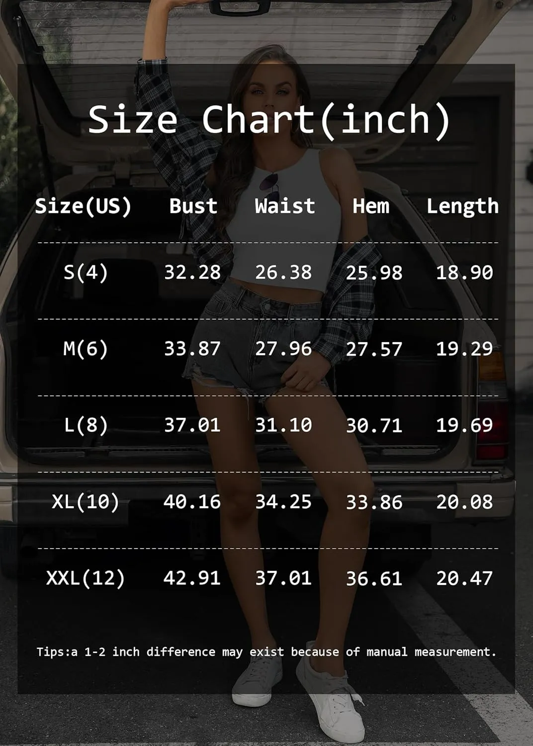 ATHMILE Womens Double Lined Crop Tank Tops Casual Basic Shirts Sleeveless Workout Tops Cute Summer Clothes Teen Girls