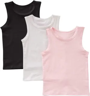benetia Girl's Boys Cotton Tank Kids Undershirts 3-Pack