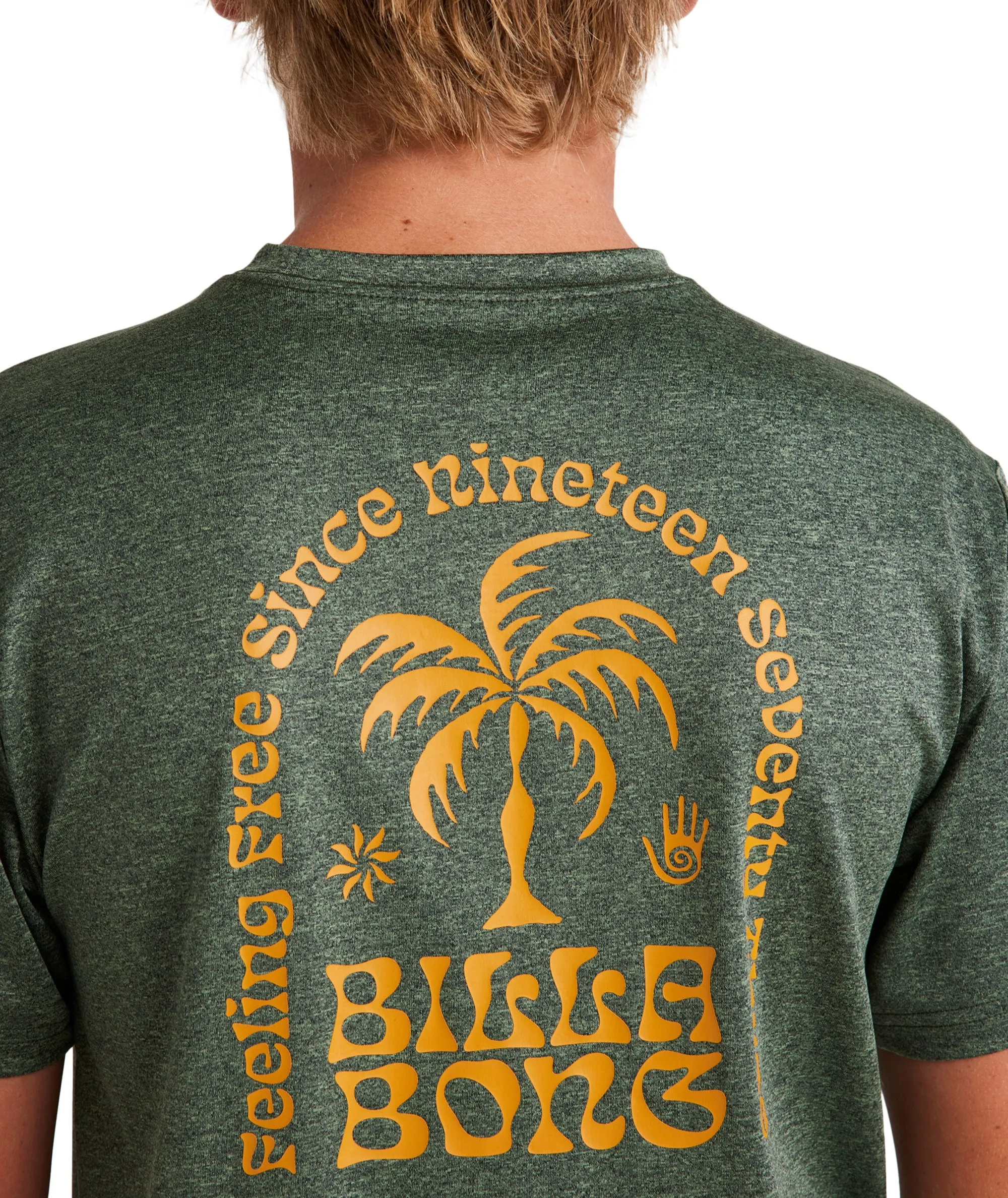 Billabong Boys Big Wave Shazza Lf Ss Rash Vest - Military Heather