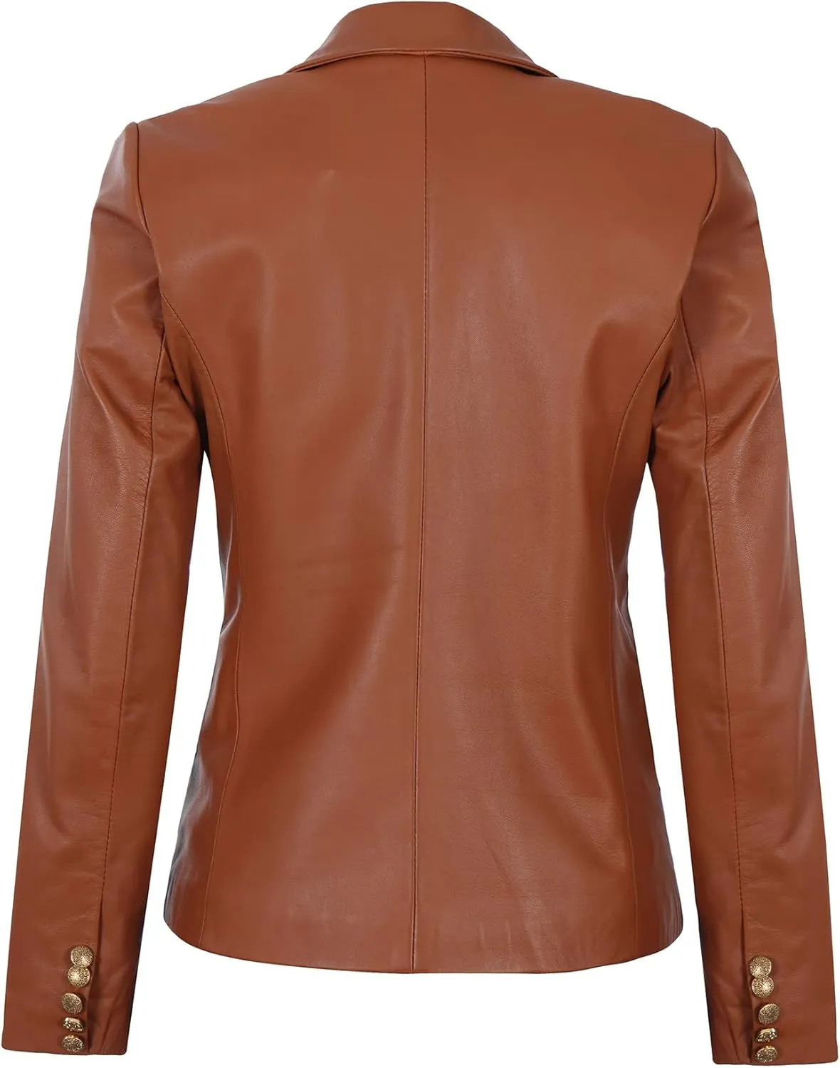Blingsoul Leather Blazer Jacket Women - Double Breasted Leather Coats For Women