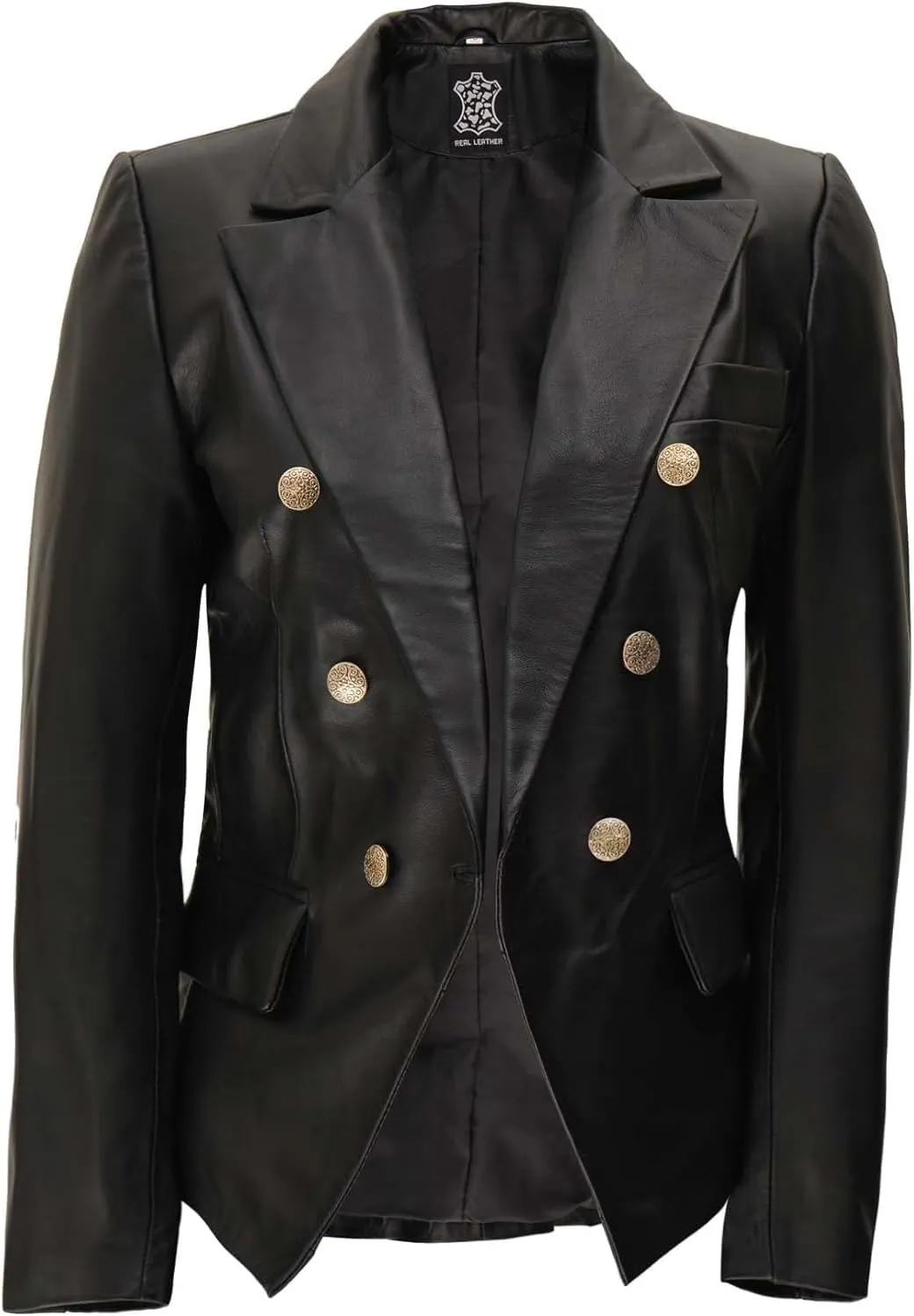 Blingsoul Leather Blazer Jacket Women - Double Breasted Leather Coats For Women