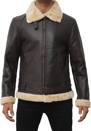 Blingsoul Shearling Leather Jackets for Men - Mens Real Leather Jacket