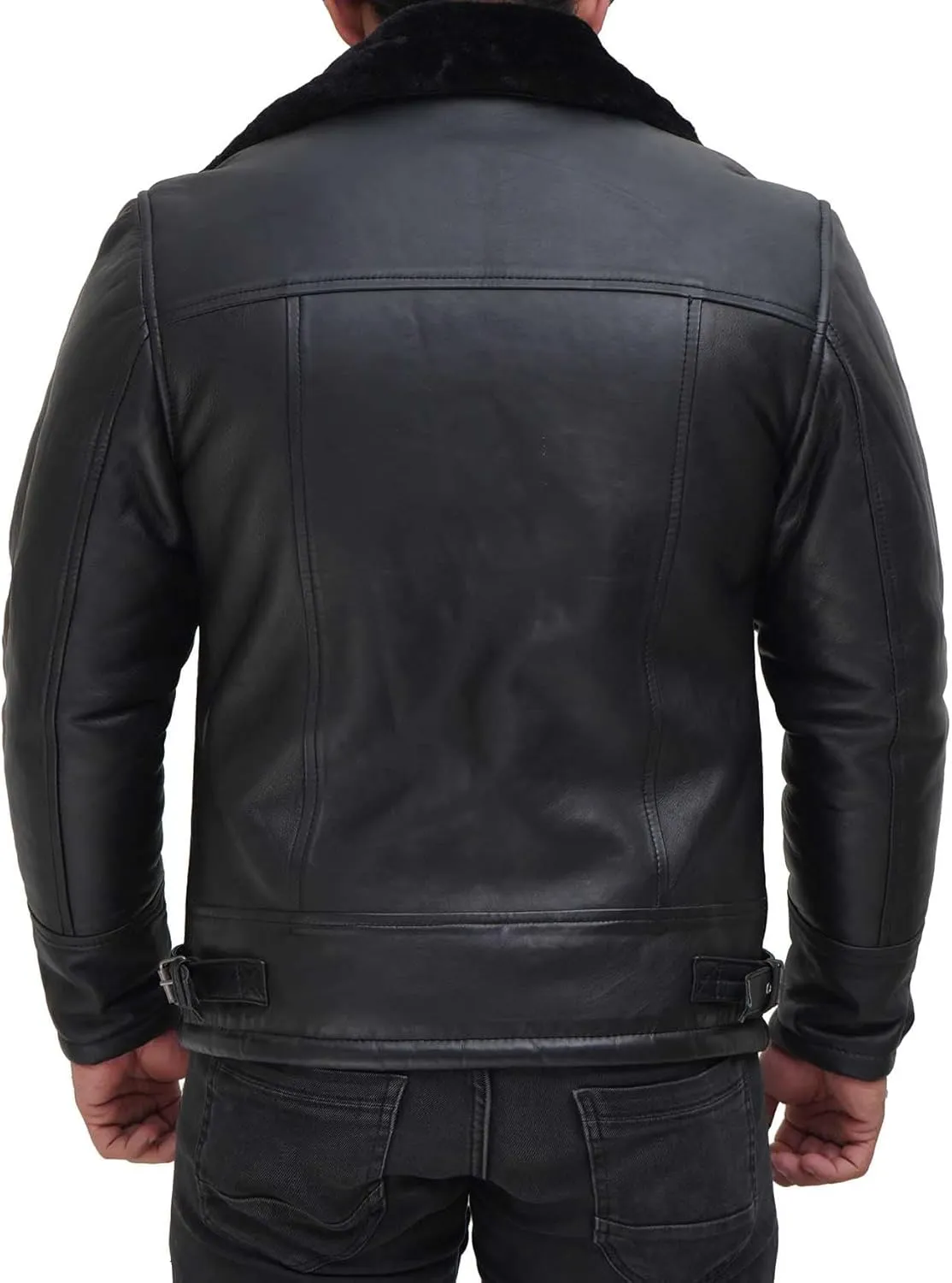 Blingsoul Shearling Leather Jackets for Men - Mens Real Leather Jacket