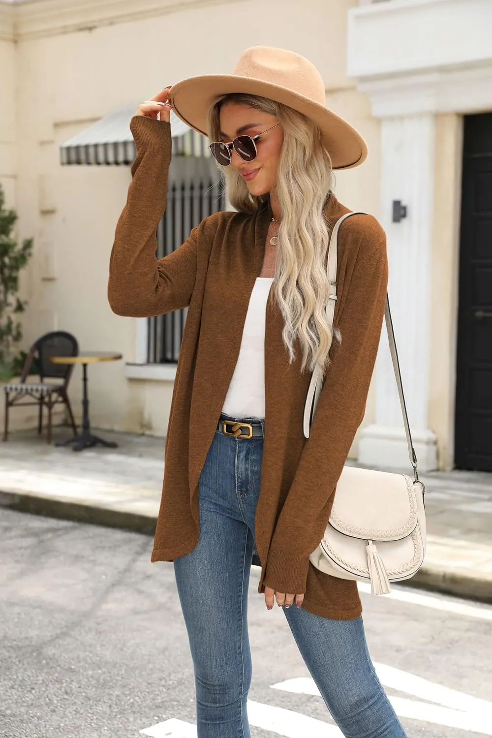 Cardigan Sweaters for Women Fashion Fall Lightweight Work Long Sleeve Tops Loose Casual Office Business Clothes