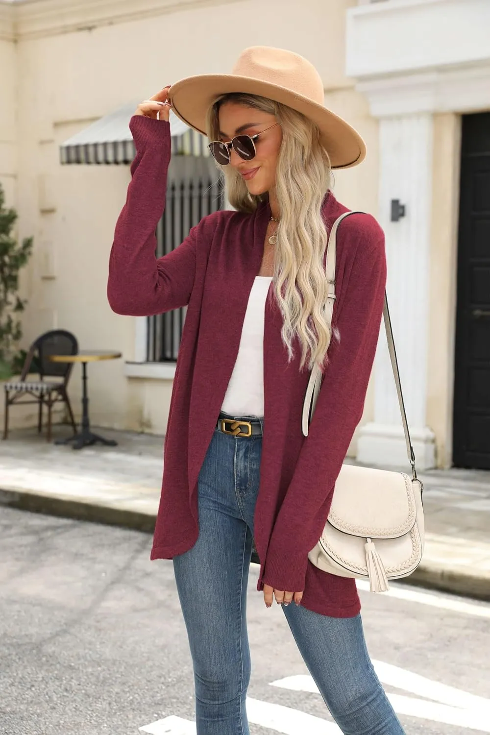 Cardigan Sweaters for Women Fashion Fall Lightweight Work Long Sleeve Tops Loose Casual Office Business Clothes
