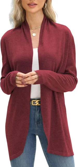 Cardigan Sweaters for Women Fashion Fall Lightweight Work Long Sleeve Tops Loose Casual Office Business Clothes