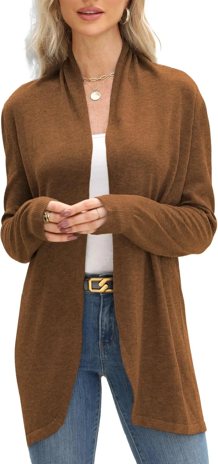 Cardigan Sweaters for Women Fashion Fall Lightweight Work Long Sleeve Tops Loose Casual Office Business Clothes