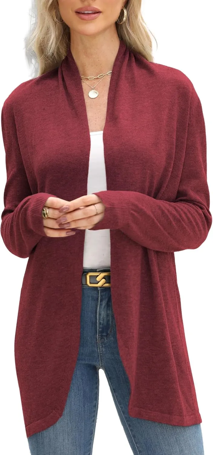 Cardigan Sweaters for Women Fashion Fall Lightweight Work Long Sleeve Tops Loose Casual Office Business Clothes