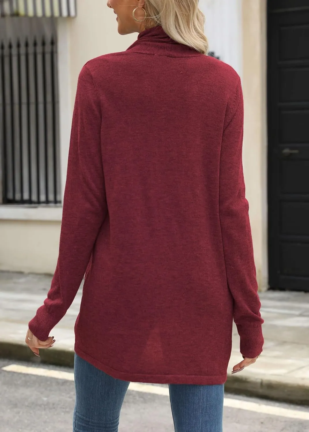 Cardigan Sweaters for Women Fashion Fall Lightweight Work Long Sleeve Tops Loose Casual Office Business Clothes