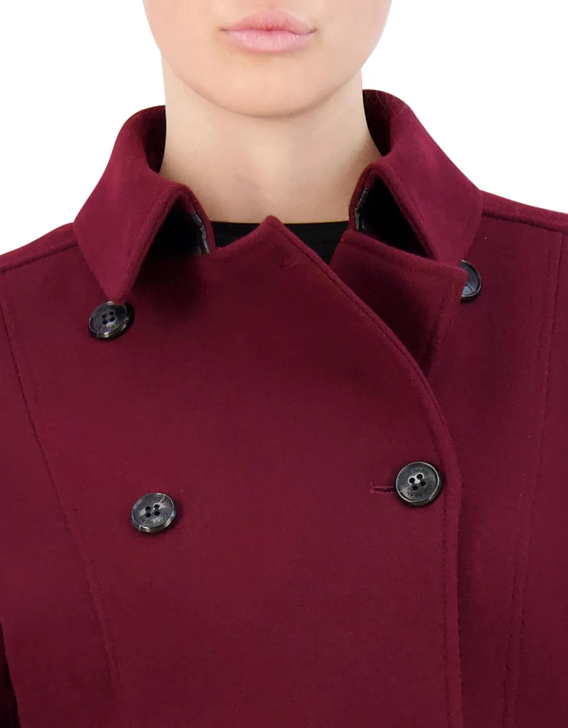 Cole Haan Women's Flared Trench Slick Wool Coat