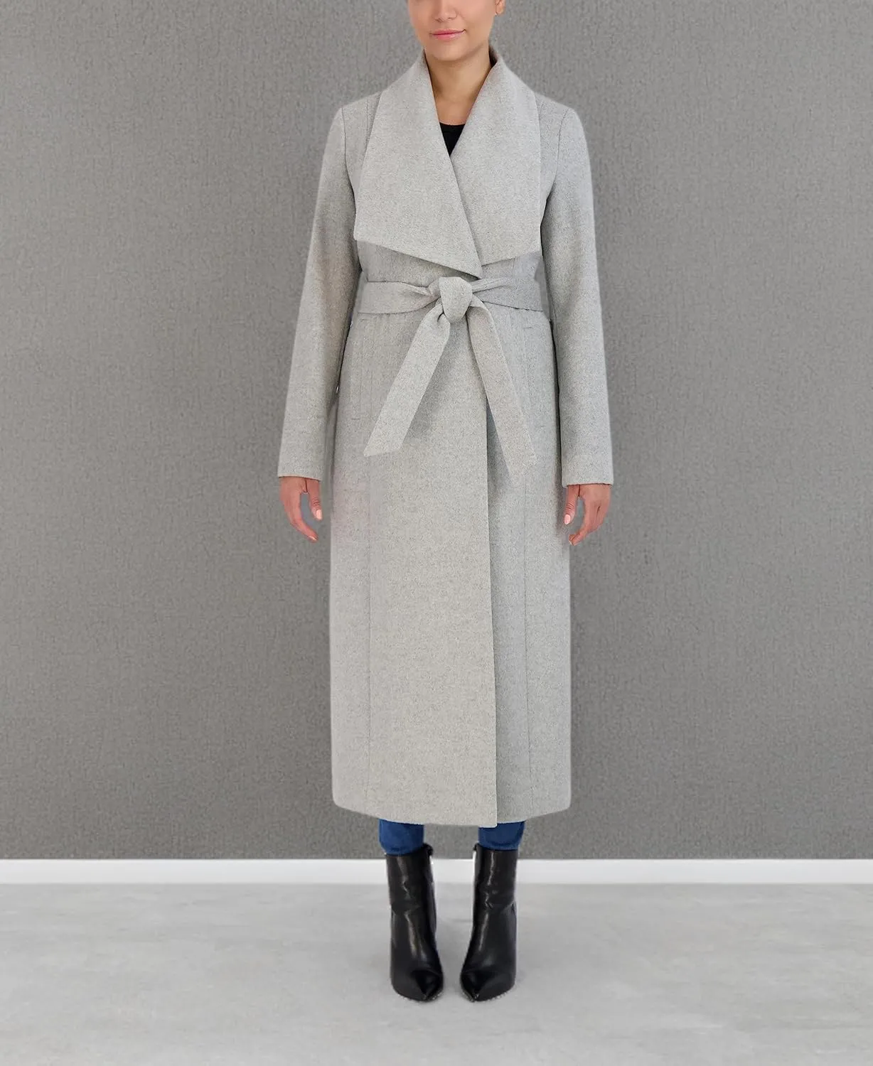 Cole Haan Women's Slick Wool Wrap Coat