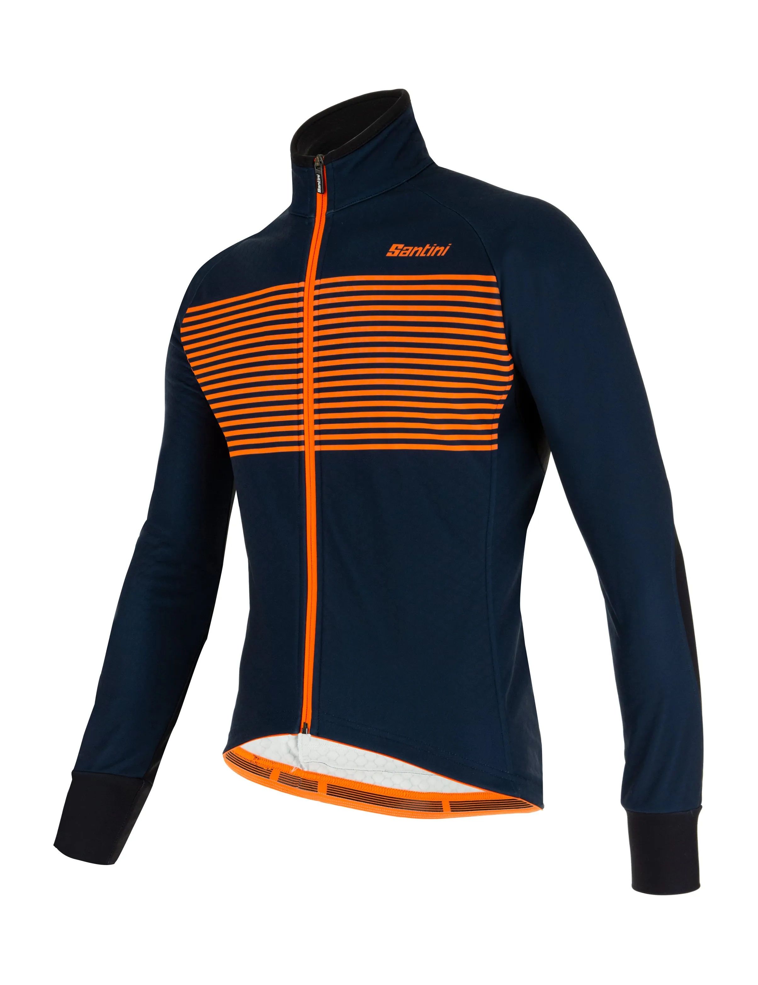 Color Winter Jacket in Navy/Orange by Santini