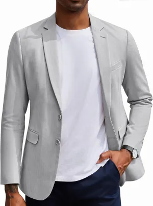 COOFANDY Men's Casual Blazer Slim Fit Herringbone Sport Coats Two Buttons Heavyweight Cotton Suit Jacket