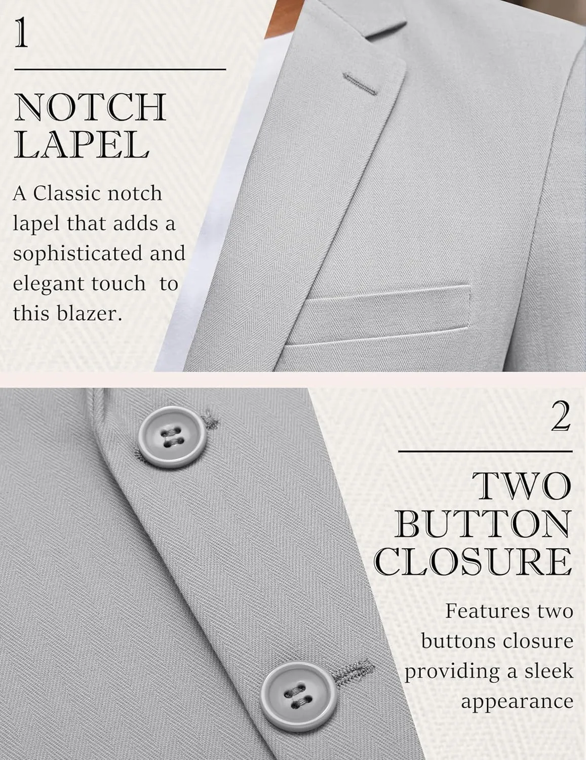 COOFANDY Men's Casual Blazer Slim Fit Herringbone Sport Coats Two Buttons Heavyweight Cotton Suit Jacket