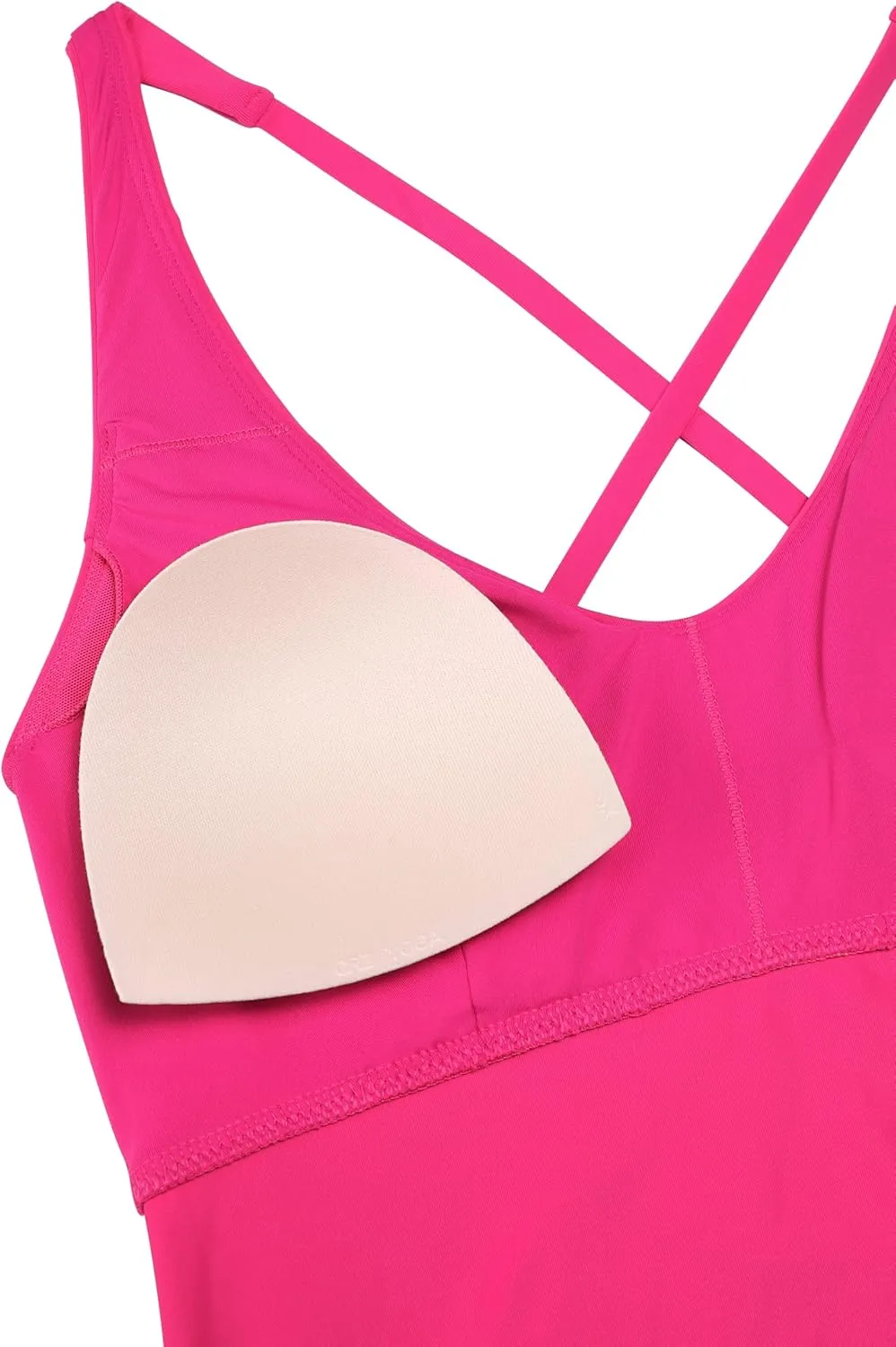 CRZ YOGA Tankini Tops for Women Crossover Adjustable Tie Back Bathing Suits Swimsuit Only No Bottom Padded