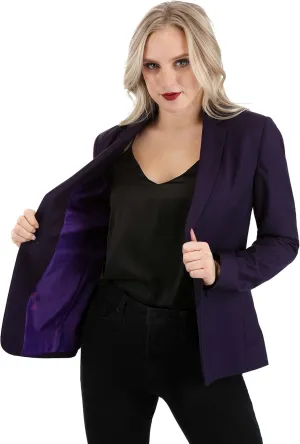 Dark Knight Joker Women's Blazer with Printed Satin Lining and Functional Pockets - Officially Licensed