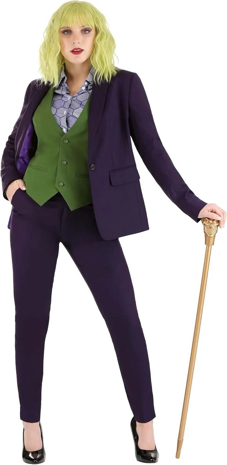 Dark Knight Joker Women's Blazer with Printed Satin Lining and Functional Pockets - Officially Licensed