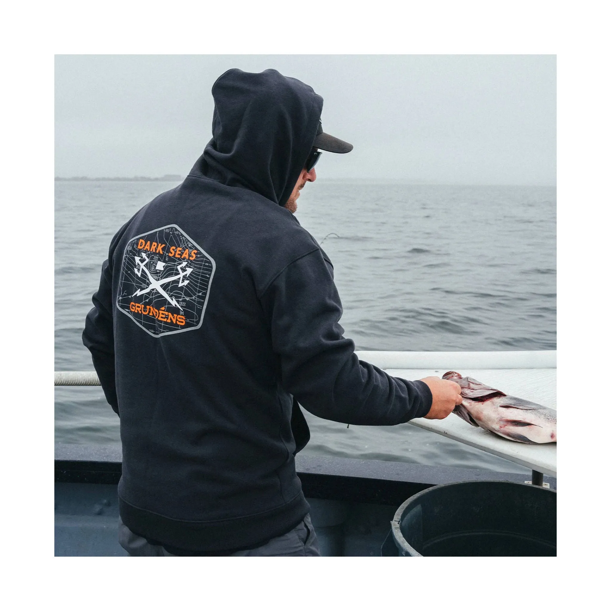 Grundens Men's Dark Seas X Grundens Deploy Hoodie - Black