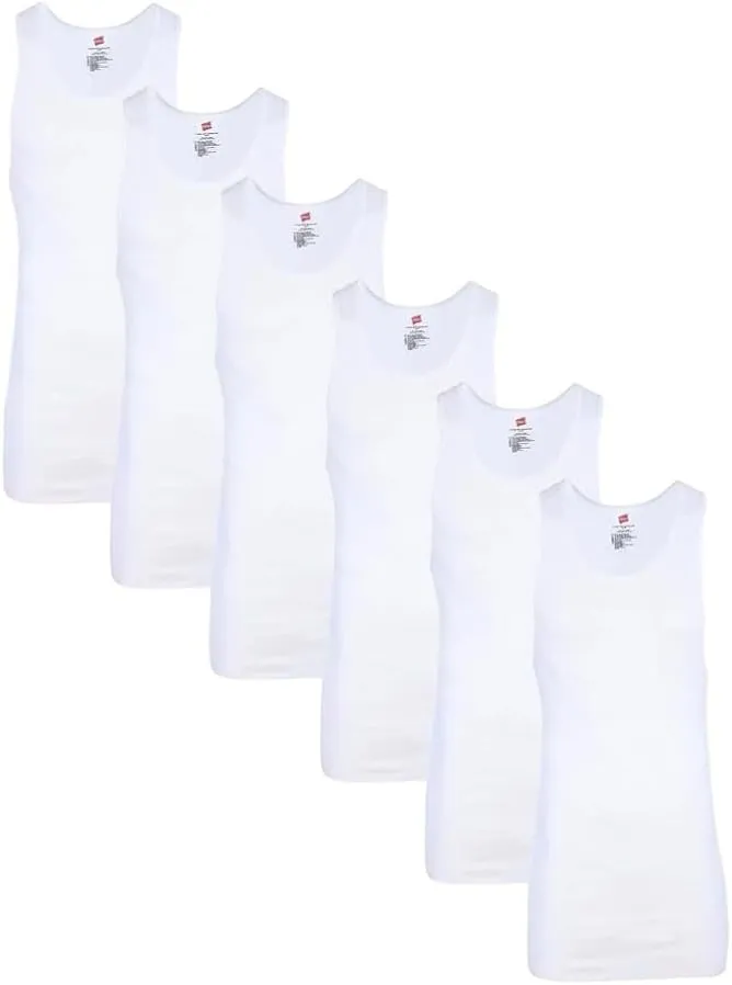Hanes Men's Cotton Tank Undershirts 12-Pack