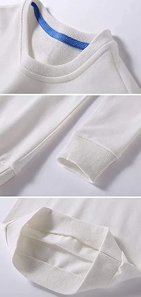 HAXICO Unisex Kids Solid Cotton Thin Pullover Sweatshirt T-Shirt Toddler Baby Crewneck Long Sleeve Tshirts Tops Blouse