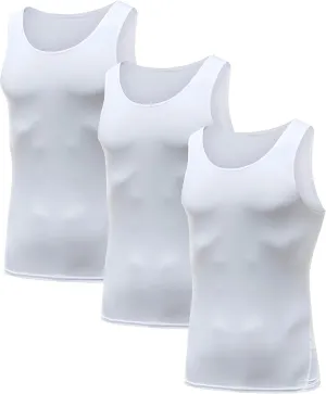 HIBETY Men's 3 or 5 Pack Sleeveless Compression Tank Top, Base Layer Cool Dry Compression Shirts Muscle Gym Tank Tops