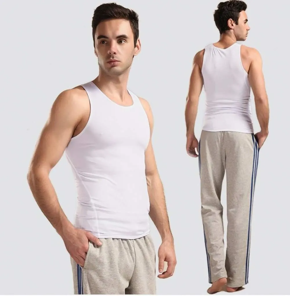 HIBETY Men's 3 or 5 Pack Sleeveless Compression Tank Top, Base Layer Cool Dry Compression Shirts Muscle Gym Tank Tops