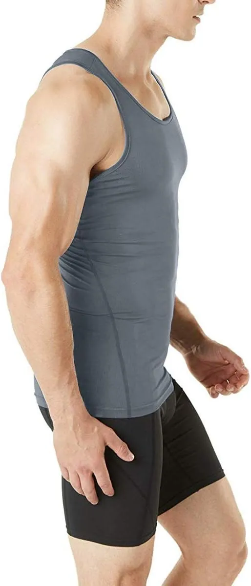 HIBETY Men's 3 or 5 Pack Sleeveless Compression Tank Top, Base Layer Cool Dry Compression Shirts Muscle Gym Tank Tops
