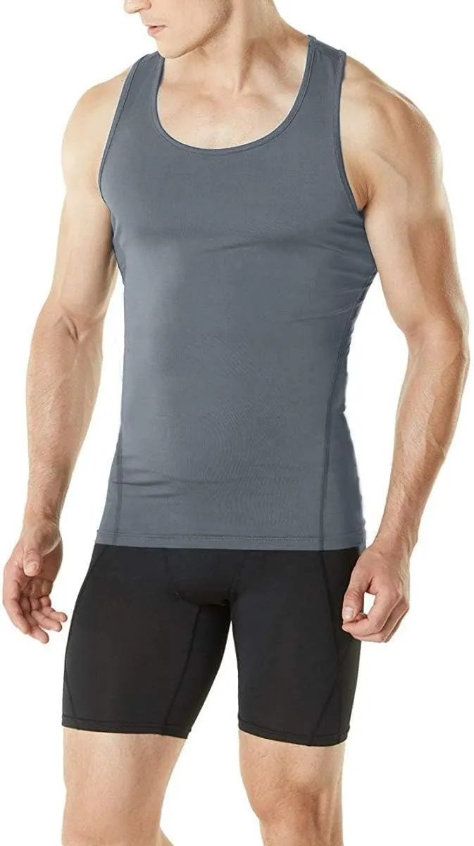 HIBETY Men's 3 or 5 Pack Sleeveless Compression Tank Top, Base Layer Cool Dry Compression Shirts Muscle Gym Tank Tops