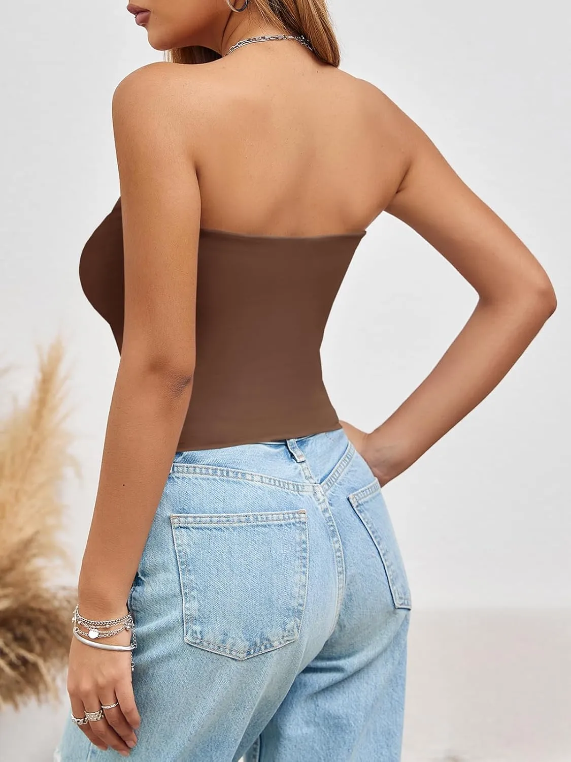 Imily Bela Womens Summer Tube Tops Strapless No Pad Clubwear Y2K Going Out Stretchy Basic Casual Cami Tops