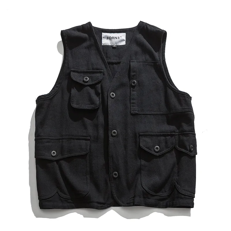 Japanese Retro Multi-pocket Tool Vest
