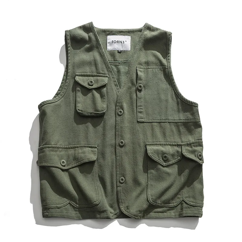 Japanese Retro Multi-pocket Tool Vest