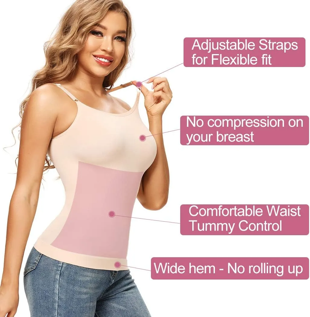 JOYSHAPER Women's Shapewear Tank Tops Tummy Control Camisoles Seamless Compression Cami Tops with Adjustable Straps