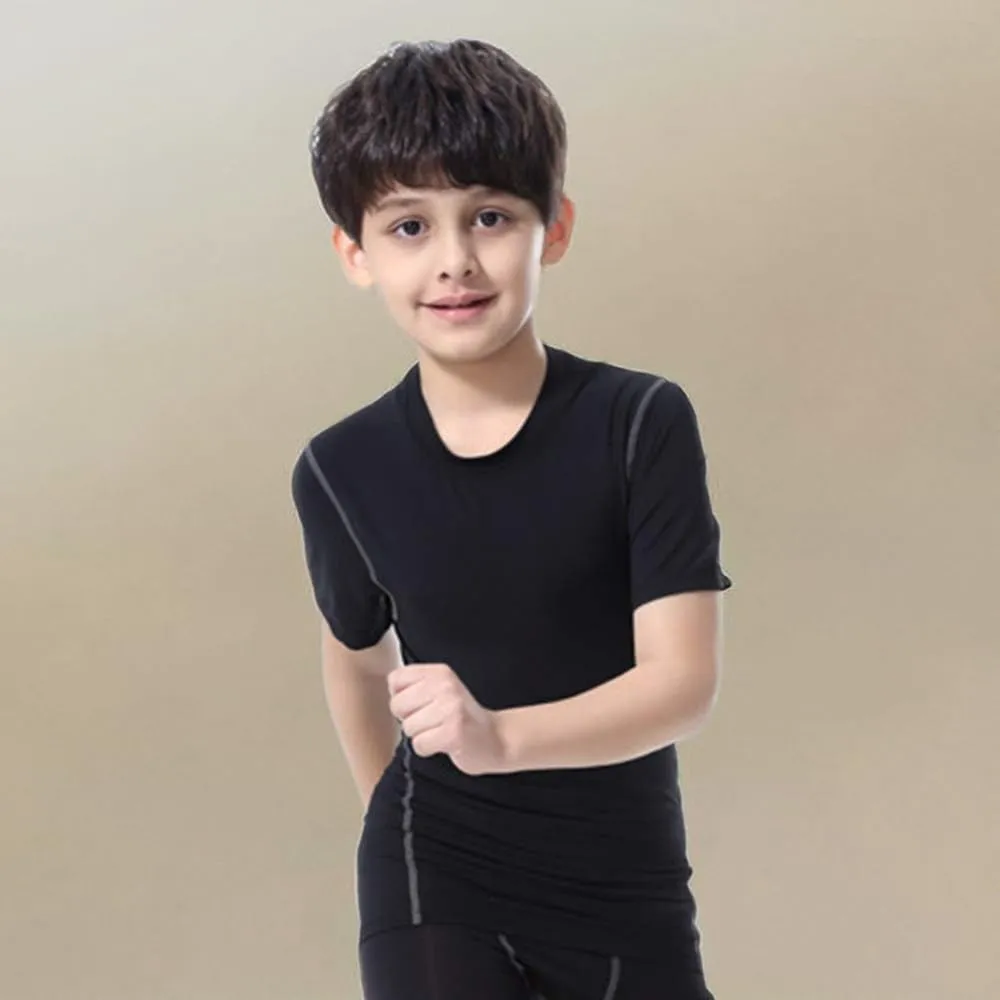 LANDUNSI 1~3 Pack Youth Boys Compression Shirt Athletic Short Sleeve Baseball Undershirt Soccer Sports Base Layer Top