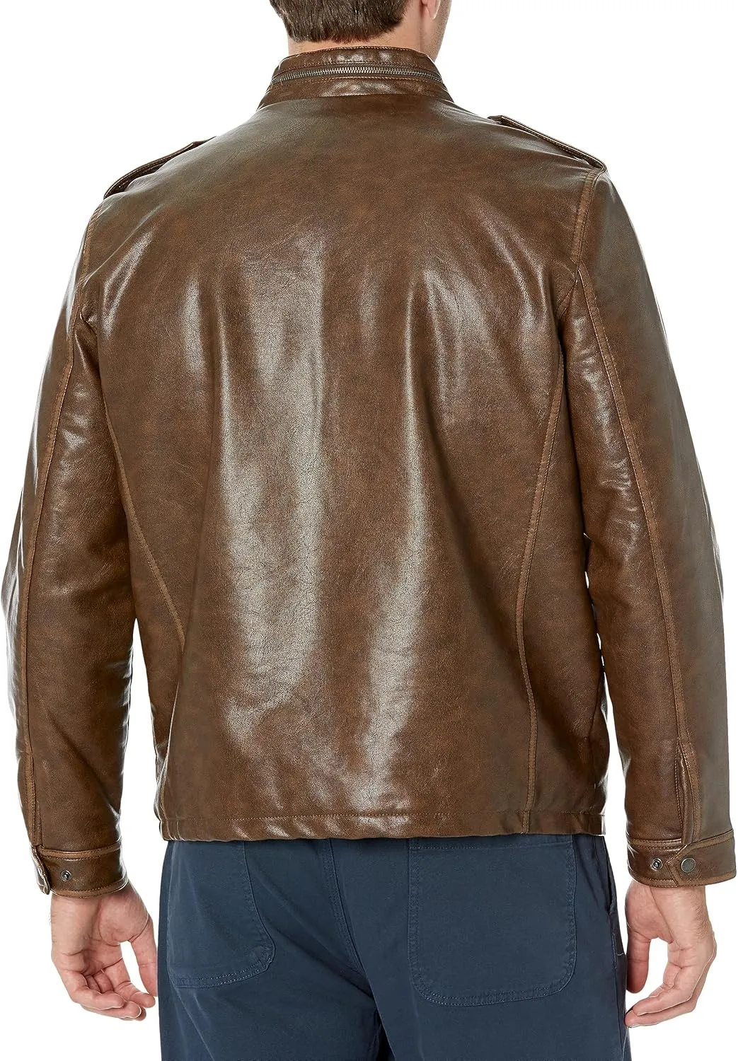 Levi's Mens Vintage Deer Faux Leather Sherpa Military Jacket Big & Tall