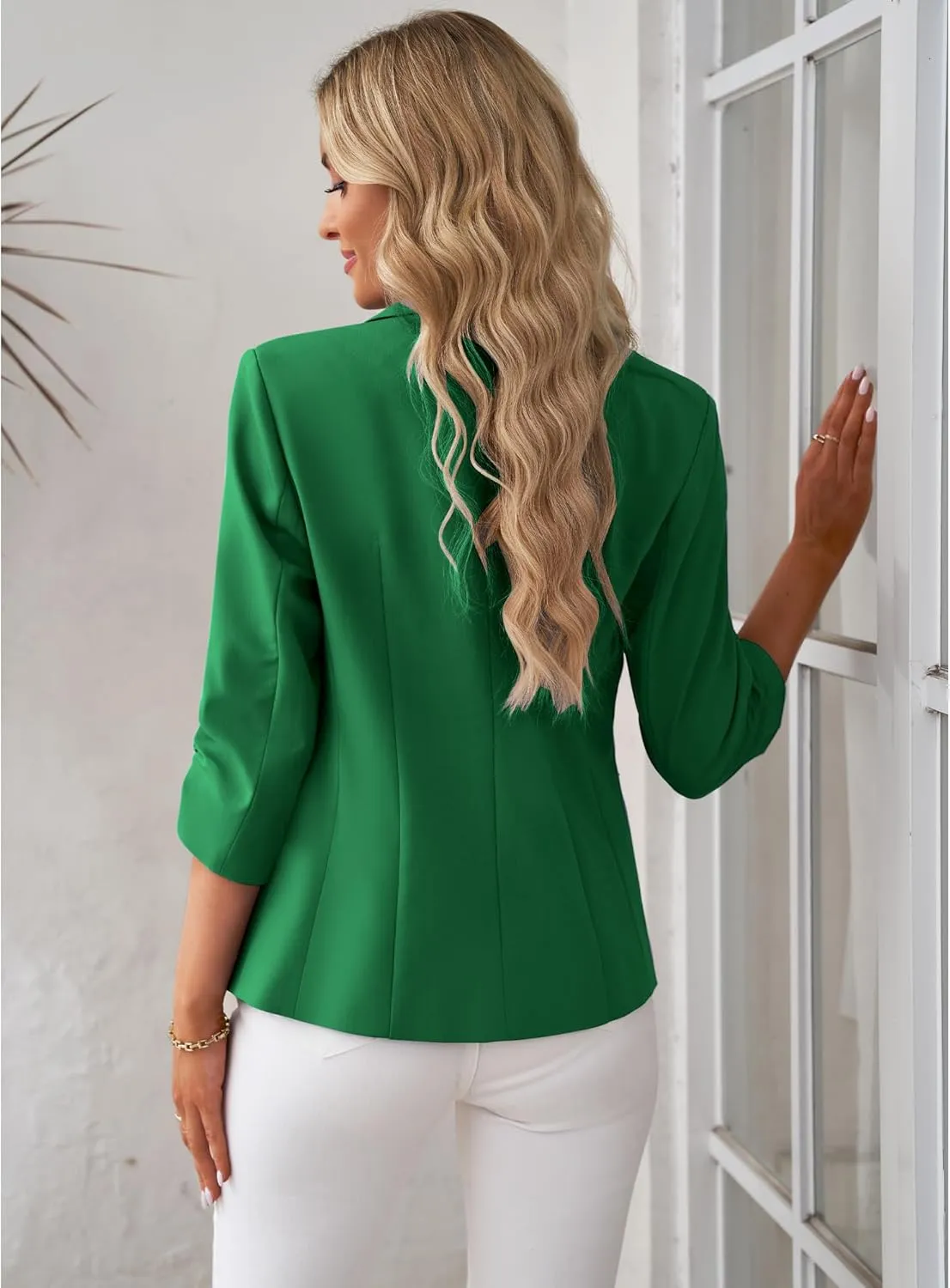 LookbookStore Blazers for Women Suit Jackets Dressy 3/4 Sleeve Blazer Business Casual Outfits for Work