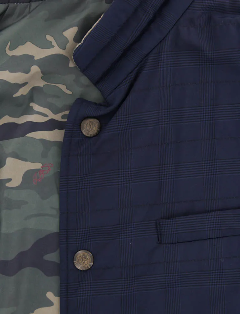 Luciano Barbera Navy Blue Reversible Vest - 40 US / 50 EU